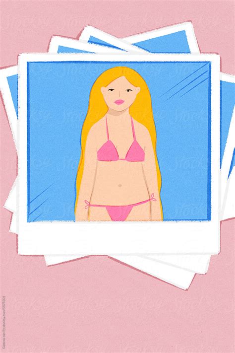 Woman In Bikini Summer Polaroid Vintage Portrait UGC Travel De Stocksy Colaborador Gemma