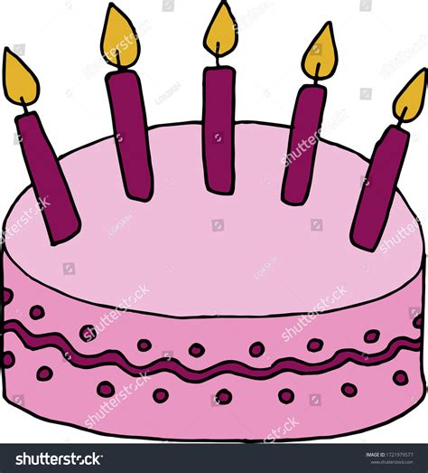 Birthday Cake Burning Candles Isolated On Stock Vector Royalty Free