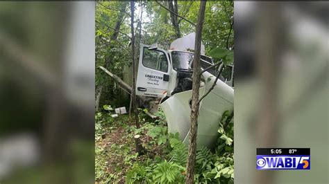 Dover Foxcroft Man Hospitalized After Tractor Trailer Crash Youtube