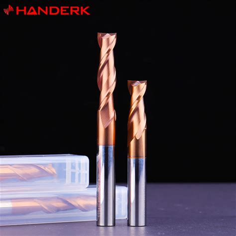 Handerk 2 Flute Carbide Square End Mill HRC55 Milling Bit Set 35 Degree