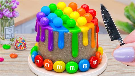 Yummy Rainbow Pop It Cake With M M How To Make Miniature Rainbow