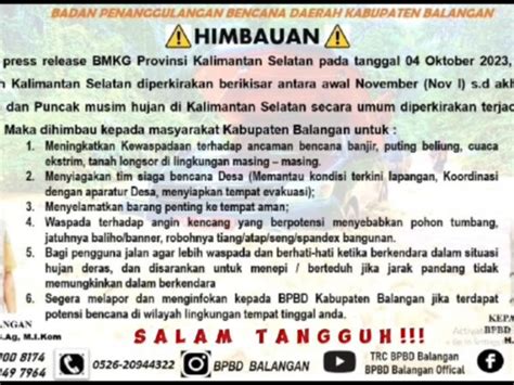 Tingkatan Kesiapsiagaan Bencana Bpbd Balangan Gencar Sosialisasi Dan