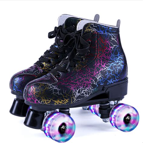 spot roller skates leather fabric pu wheel roller skates adult roller
