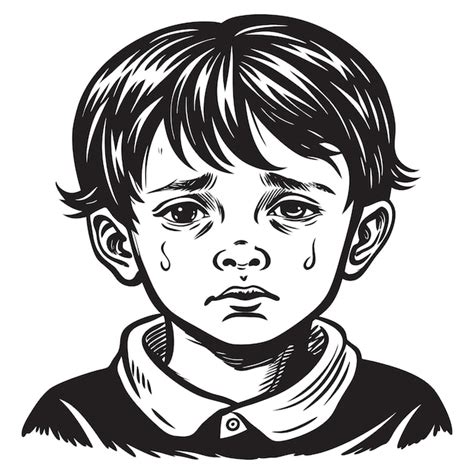 Drawing of a sad child | Premium AI-generated vector