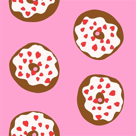 Premium Vector Seamless Donuts Pattern In Cartoon Flat Style