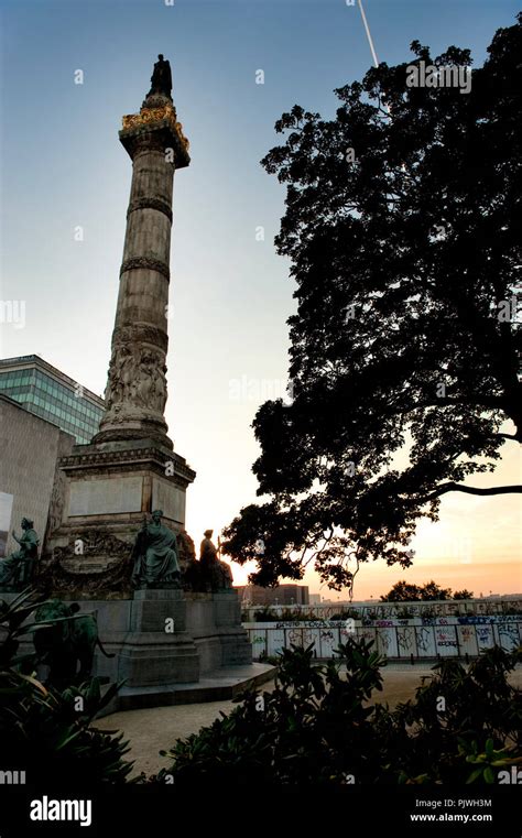 The Statue Of King Leopold I On The Colonne Du Congres In Brussels At