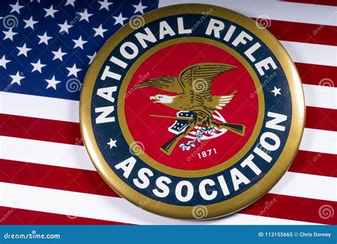 National Rifle Association Logo And The Us Flag Editorial Image Image