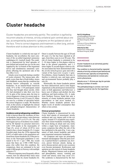 (PDF) Cluster headache