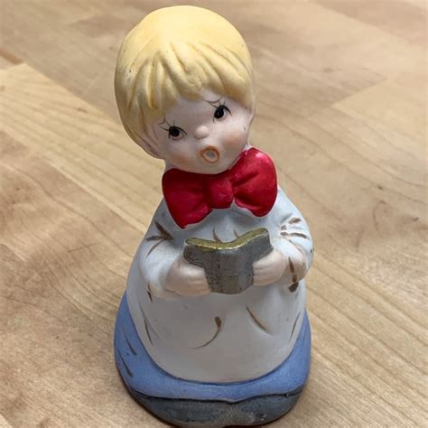 Jasco Holiday Vintage Bisque Porcelain Choir Boy Bell Jasco