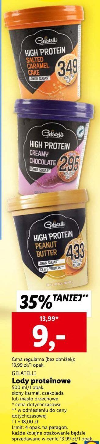 Promocja Lody Salted Caramel Flavour Cookies Gelatelli High Protein W