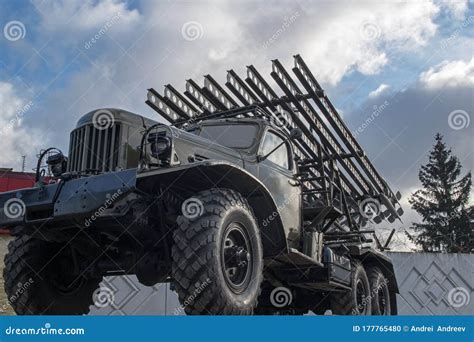 Russian Multiple Rocket Launcher Artillery Bm 13 `katyusha` Mounted On