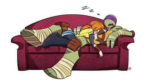 Fan Art | Sleepy Donnie and April | Teenage mutant ninja turtles ...