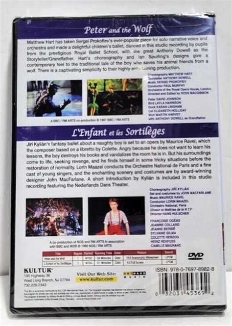 Peter and the Wolf L Enfant Et Les Sortilèges DVD Kultur Ballet NEW