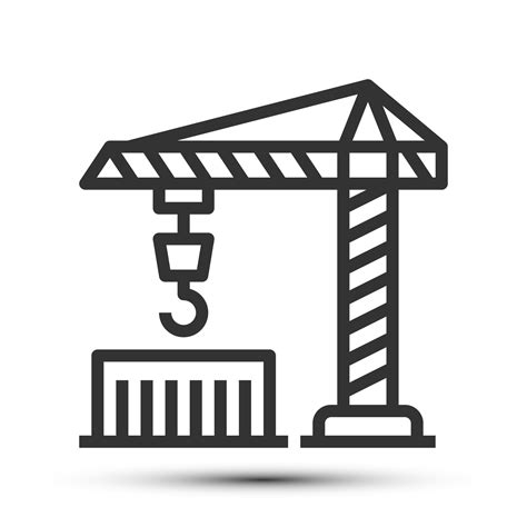 Simple crain outline icon, industry crane and lift related concept on ...