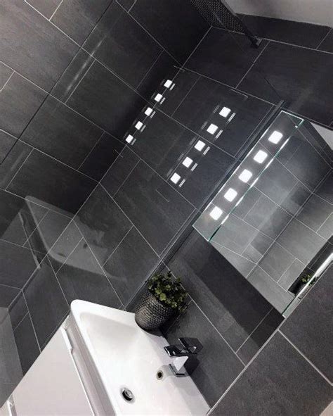 Top 60 Best Grey Bathroom Tile Ideas Neutral Interior Designs Dark Grey Tile Bathroom Grey