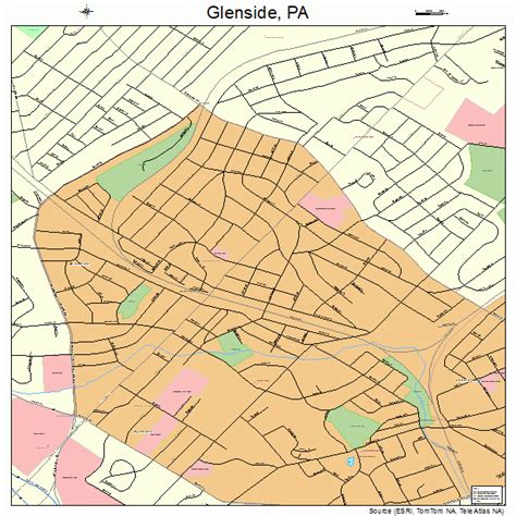 Glenside Pennsylvania Street Map 4229808