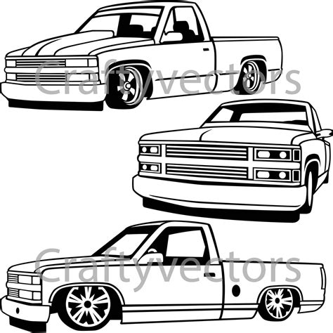 Chevy Truck Clip Art Black And White