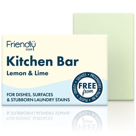 Friendly Soap Kitchen Bar Lemon And Lime 95g Friendly Soap