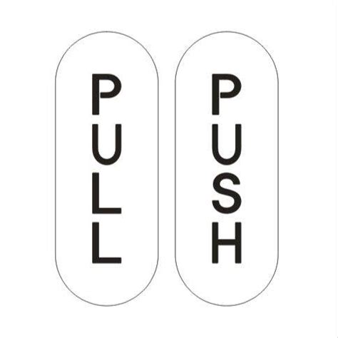 label pull push sign waterproof minimalist door wall signage sticker