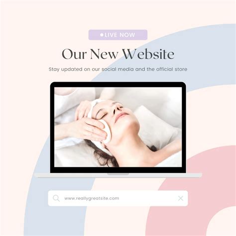 Cream Pastel New Website Launch Instagram Post Templates By Canva