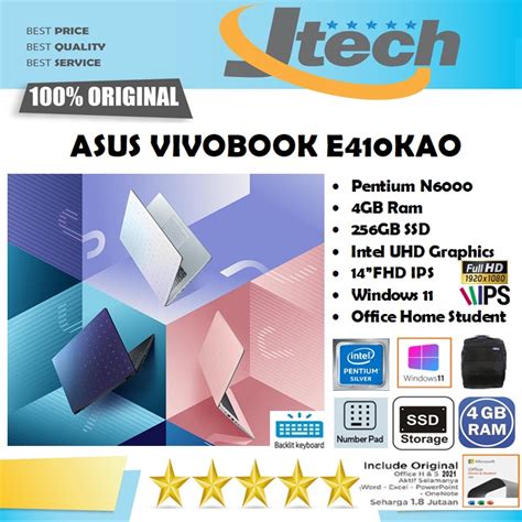 Jual Asus Vivobook E Kao Intel Pentium N Gb Gb Ssd