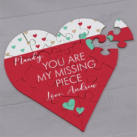 You Are My Missing Piece Personalized Heart Shaped Puzzle