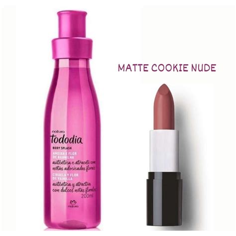 NATURA TODODIA BODY SPLASH AMEIXA E FLOR DE BAUNILHA ML E BATOM FACES COOKIE NUDE G