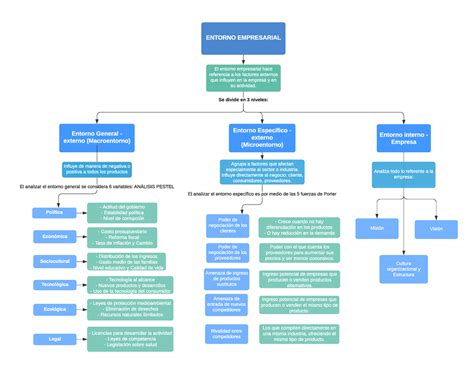 Mapa Conceptual Se Divide En Niveles Entorno Empresarial Entorno