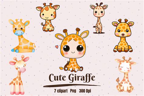 Cute Kawaii Giraffe Clipart Graphic by Hamees Store · Creative Fabrica