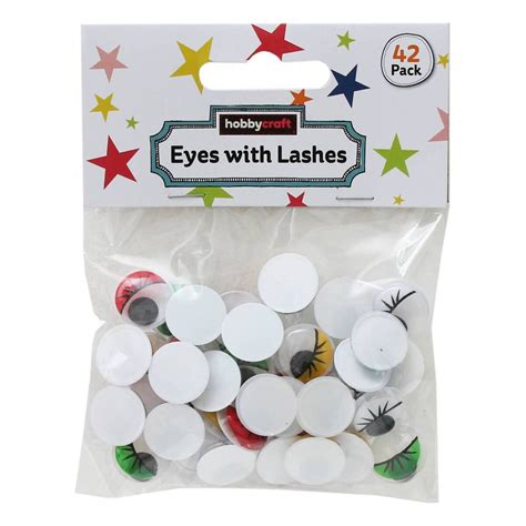 Coloured Googly Eyes with Lashes 1.5cm 42 Pack | Hobbycraft