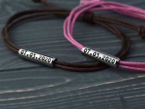 Engraved Couples Bracelet Matching Couple Bracelets Etsy