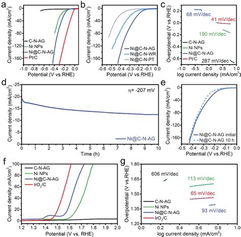 Electrochemical Performance Of Ni CNAG In 1 0 M KOH Solution A HER