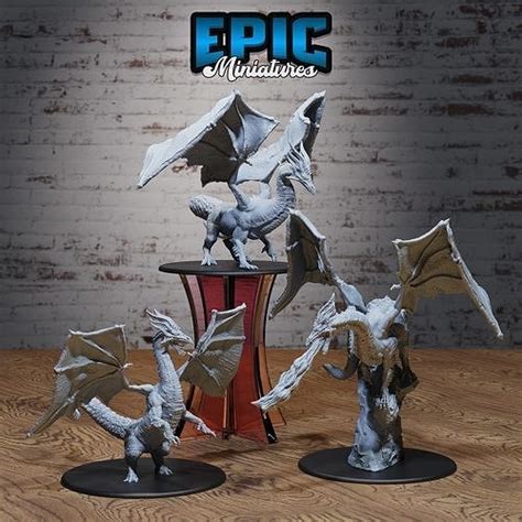 Shadow Dragon Set - DnD Tabletop Miniature 3D Model 3D model 3D printable | CGTrader