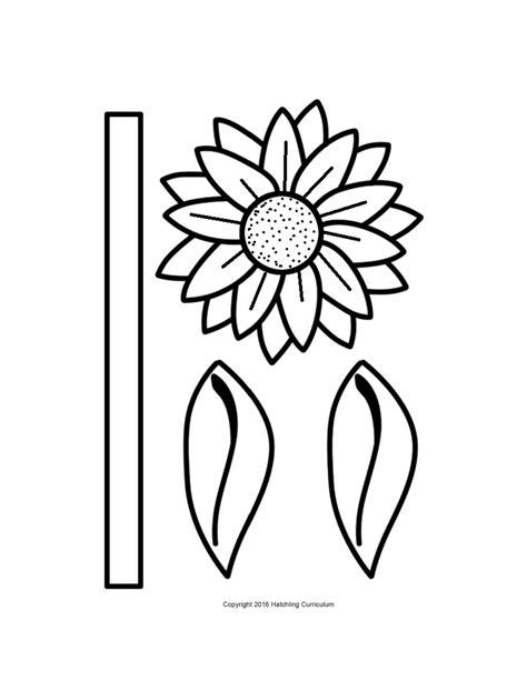 Printable Cut Out Sunflower Template