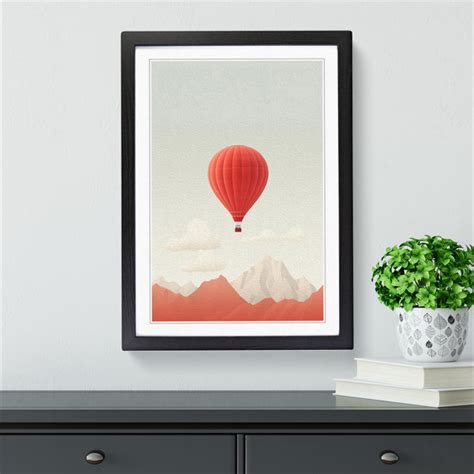 Marlow Home Co Hot Air Balloon Minimalism Single Picture Frame Print