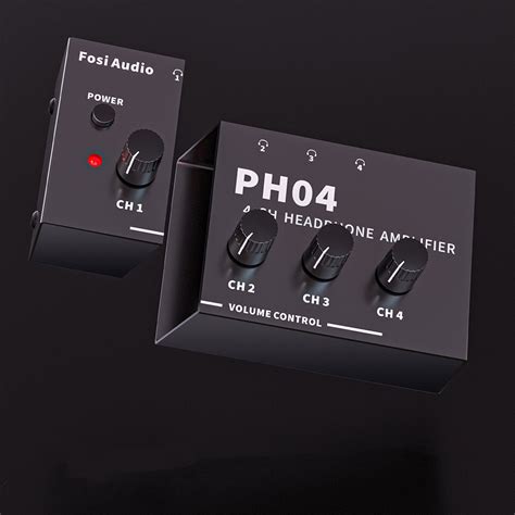 Fosi Audio Headphone Amplifier 4 Channel PH04 Black