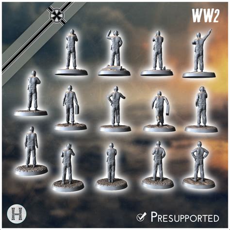 3D Printable Set of 15 German WW2 tank crews - Germany Eastern Western Front Normandy Stalingrad ...