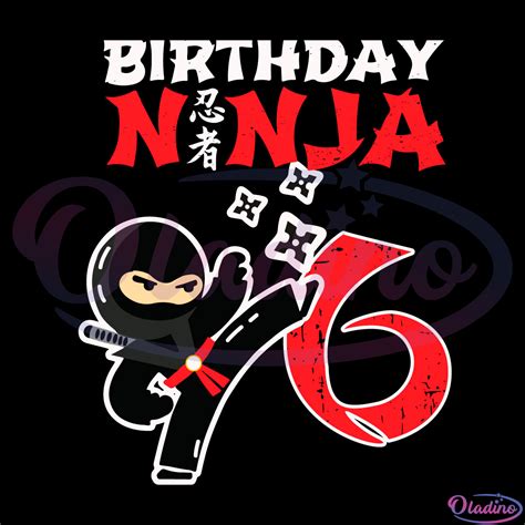 Ninja Party Favors Birthday Party Svg 6 Years Old Birthday Boy Svg