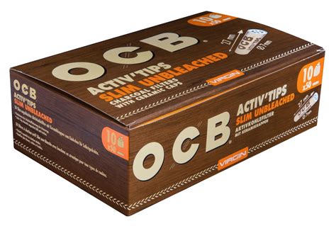 Ocb Activ Tips Slim Unbleached Mm Aktivkohlefilter