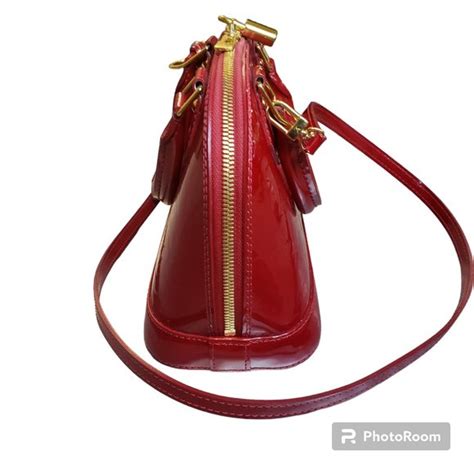 Louis Vuitton Bags Louis Vuitton Red Monogram Vernis Mini Alma Bb Crossbody Bag Poshmark