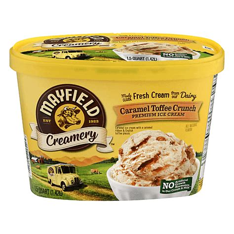 Mayfield Creamery Ice Cream Premium Caramel Toffee Crunch 1 5 Qt