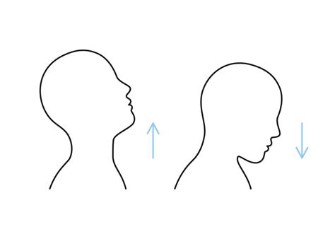 Exercise On Stretch Muscles Of Neck Raise And Lower Head Line Sign