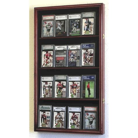 16 Gradedslabbed Sports Card Display Case Wall Mount Cabinet