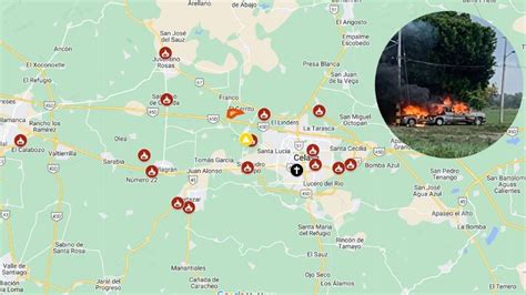 Mapa A Detalle De Las Quemas En Celaya Cortazar Juventino Rosas