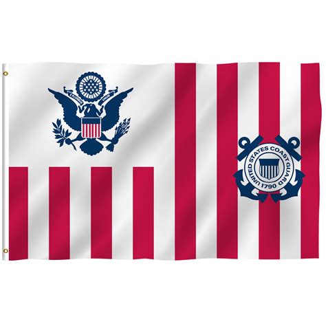 Anley 3x5 Foot Ensign Of The Coast Guard Flag Uscg Ensign United States Military Flags