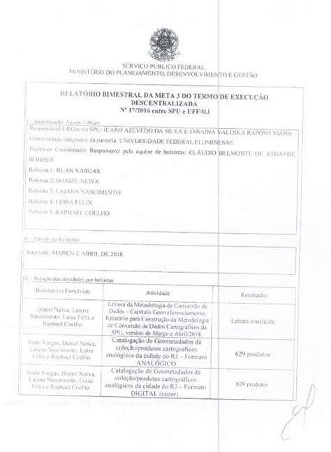 Relatori Bimestral Da Meta Do Termo De Execu O Descentralizada N