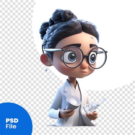 Ilustración 3d de un lindo personaje de dibujos animados con una