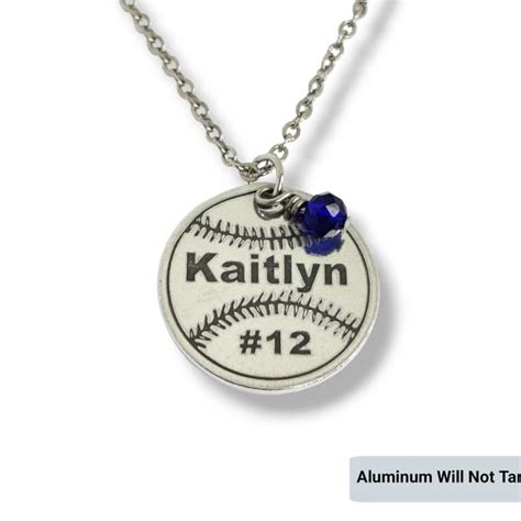 Softball Necklace Etsy