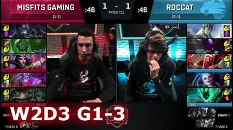 Misfits Vs Roccat Game S Eu Lcs Summer Week Day Msf Vs