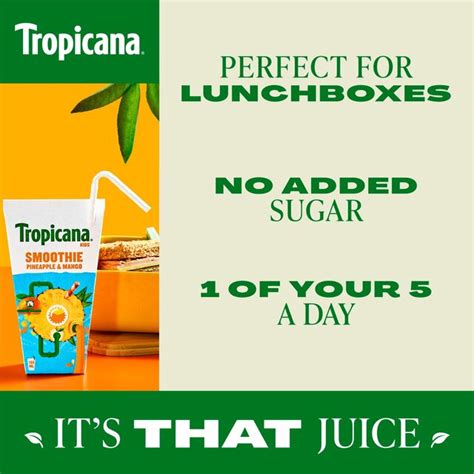 Tropicana Kids Pineapple And Mango Smoothie Ocado